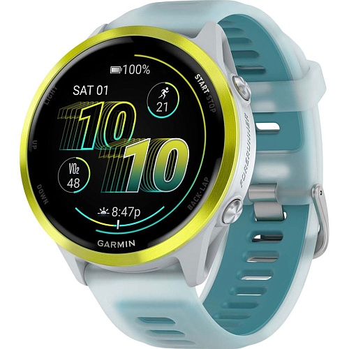 Смарт-часы Garmin Forerunner 570 47mm Amp Yellow Aluminum with Translucent Whitestone/Turquoise Band (010-02971-01) 