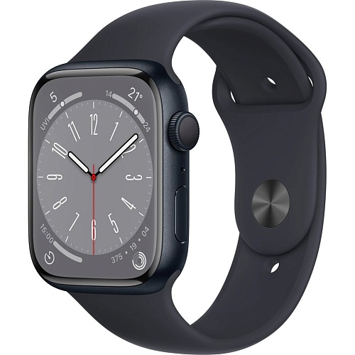 Смарт-часы Apple Watch Series 8 45mm Midnight Aluminum Case with Midnight Sport Band S/M (MNUJ3)