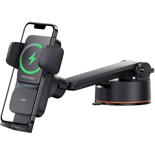 Автодержатель с беспроводной зарядкой Baseus Wisdom Auto Alignment Car Mount 15W Black (CGZX000101)