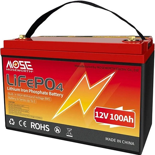Аккумулятор MOSEWORTH LiFePO4 12V (12.8V/100Ah/1280Wh)