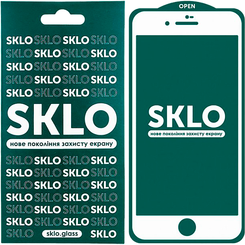 Защитное стекло SKLO 5D Full Glue Pac для Apple iPhone 7 Plus/8 Plus (White)