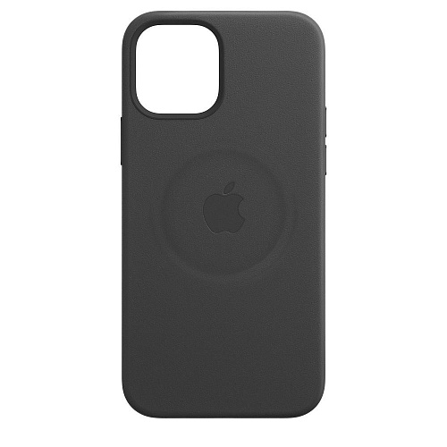 Чехол Leather Case с MagSafe для Apple iPhone 12/iPhone 12 Pro (Black) ААА