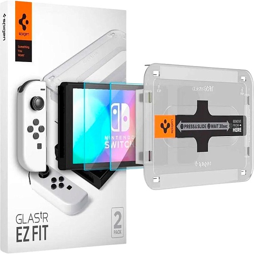 Захисне скло Spigen GLAS.tR Fit для Nintendo Switch OLED 2-pack Transparent (AGL03829) - придбати в Дніпрі, Україні: ціна, характеристики | інтернет-магазин TOUCH
