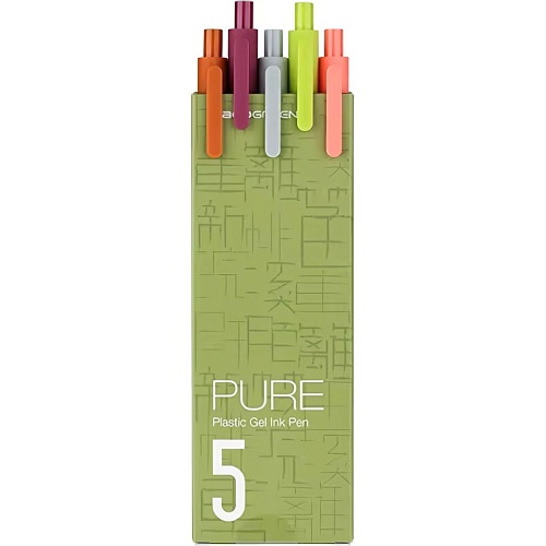 Набір ручок KacoGreen Pure Plastic Gel Ink Pen 5pcs K1015/3131479 - придбати в Дніпрі, Україні: ціна, характеристики | інтернет-магазин TOUCH