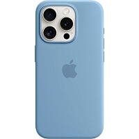 Чехол Silicone Case with MagSafe для Apple iPhone 15 Pro Winter Blue AAA Чехол Silicone Case with MagSafe для Apple iPhone 15 Pro Winter Blue AAA
