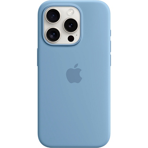Чехол Silicone Case with MagSafe для Apple iPhone 15 Pro Winter Blue AAA