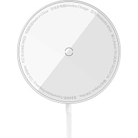 Беспроводное зарядное устройство Baseus Simple Mini3 Magnetic Wireless Charger 15W Silver (CCJJ040012)