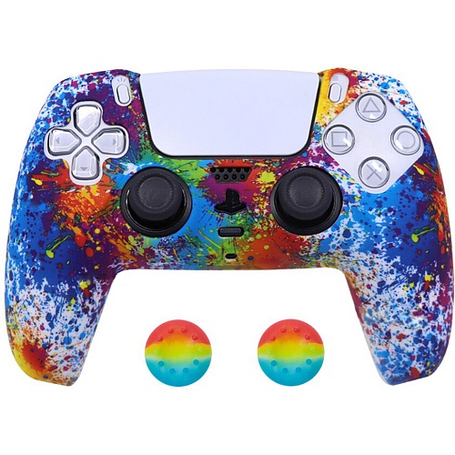 Чехол на геймпад Silicone Case для Sony DualSense Art Splash