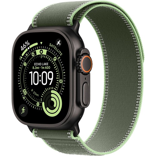 Смарт-часы Apple Watch Ultra 3 49mm Black Titanium Case with Green/Neon Trail Loop S/M (MF254+MG9N4)