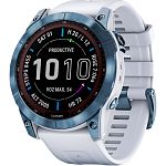 Смарт-годинник Garmin Fenix 7X Sapphire Solar Edition Mineral Blue DLC Titanium with Whitestone Band (010-02541-14/15)