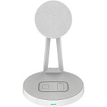 Беспроводное зарядное устройство WiWU 2in1 Magnetic Wireless Charger M13 White