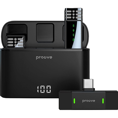 Мікрофонна радіосистема Proove Record USB-C Black (PMRC00010202) - придбати в Дніпрі, Україні: ціна, характеристики | інтернет-магазин TOUCH