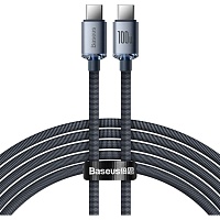 Кабель Baseus Crystal Shine Series USB-C to USB-C 100W 2m Black (CAJY000701) Кабель Baseus Crystal Shine Series USB-C to USB-C 100W 2m Black (CAJY000701)