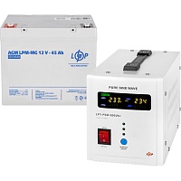 Источник бесперебойного питания (ИБП) LogicPower LPY-PSW-800VA + LPM-MG 12V - 45Ah (29622)
