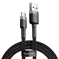 Кабель Baseus Cafule USB to USB-C 3m Grey/Black (CATKLF-UG1)