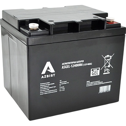 Аккумулятор Azbist GEL 12V (12.8V/40Ah/480Wh) (ASGEL-12400M6)