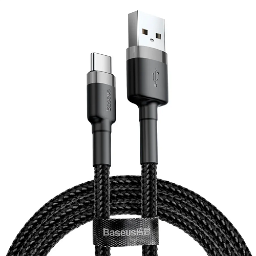 Кабель Baseus Cafule USB to USB-C 3m Grey/Black (CATKLF-UG1) - придбати в Дніпрі, Україні: ціна, характеристики | інтернет-магазин TOUCH