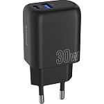 Сетевое зарядное устройство Proove Silicone Power Plus 30W Type-C + USB Black (WCSP3011001)