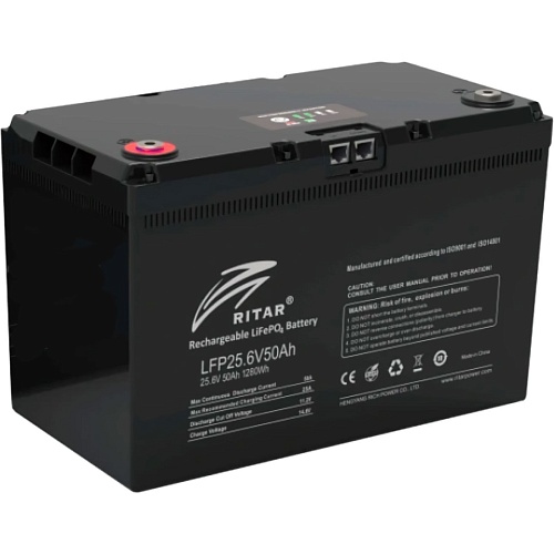 Аккумулятор Ritar LiFePO4 24V (25.6V/50Ah/1280Wh) (LFP25.6V50AH G3) Аккумулятор Ritar LiFePO4 24V (25.6V/50Ah/1280Wh) (LFP25.6V50AH G3)