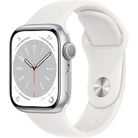 Смарт-часы Apple Watch Series 8 45mm Silver Aluminum Case with White Sport Band M/L (MP6Q3)