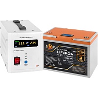 Источник бесперебойного питания (ИБП) LogicPower LPY-PSW-800VA + LiFePO4 12.8V - 100Ah BMS 100A/50A LCD (24160)