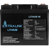 Аккумулятор Extralink LiFePO4 12V (12.8V/40Ah/512Wh) (EX.30431) Аккумулятор Extralink LiFePO4 12V (12.8V/40Ah/512Wh) (EX.30431)