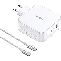 Мережевий зарядний пристрій Ugreen CD289 GaN Fast Charger 140W + Cable USB-C White (15339) - придбати в Дніпрі, Україні: ціна, характеристики | інтернет-магазин TOUCH
