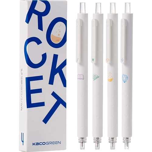 Набор ручек KacoGreen K1028 Rocket Plastic Gel Ink Pen 4шт