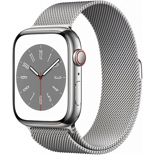 Смарт-годинник Apple Watch Series 8 GPS + Cellular 45mm Silver Stainless Steel with Silver Milanese Loop (MNKG3/MNKJ3) - придбати в Дніпрі, Україні: ціна, характеристики | інтернет-магазин TOUCH