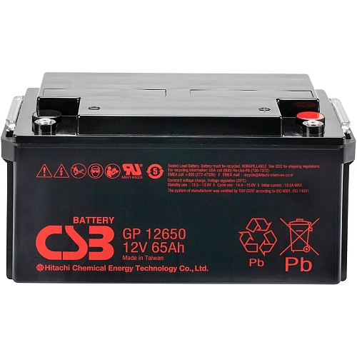 Аккумулятор CSB AGM 12V (12V/65Ah/780Wh) (GP12650)