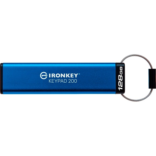 USB флеш-накопитель Kingston IronKey Keypad 200 128GB USB-A 3.2 Gen 1 Blue (IKKP200/128GB)