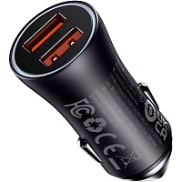 Автомобильное зарядное устройство Baseus Golden Contactor Max Dual Fast Charger Car Charger U+U 60W Dark Gray (CGJM000013)