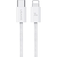 Кабель Usams US-SJ657 U86 USB-C to Lightning PD 30W 1.2m White