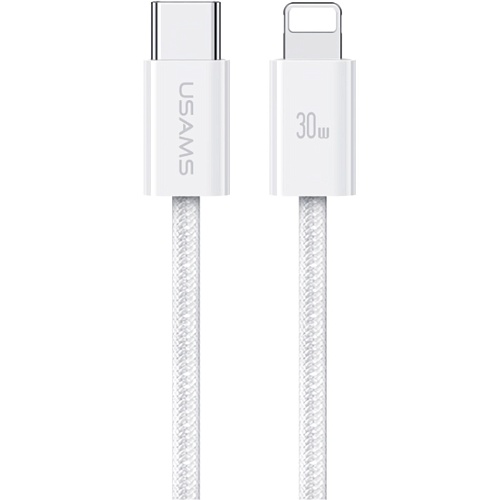 Кабель Usams US-SJ657 U86 USB-C to Lightning PD 30W 1.2m White