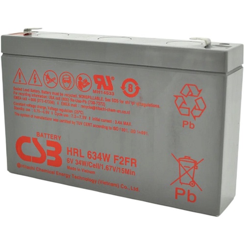 Аккумулятор CSB AGM 6V (6V/8.4Ah/54Wh) (HRL634WF2FR)