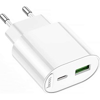 Сетевое зарядное устройство Hoco C109A Fighter 20W White (784810)