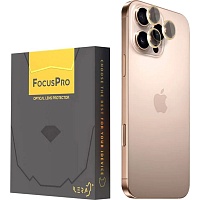 Защитное стекло на камеру iLera FocusPro Lens для Apple iPhone 16 Pro/16 Pro Max Golden Titanium (iLFPGT16PR)
