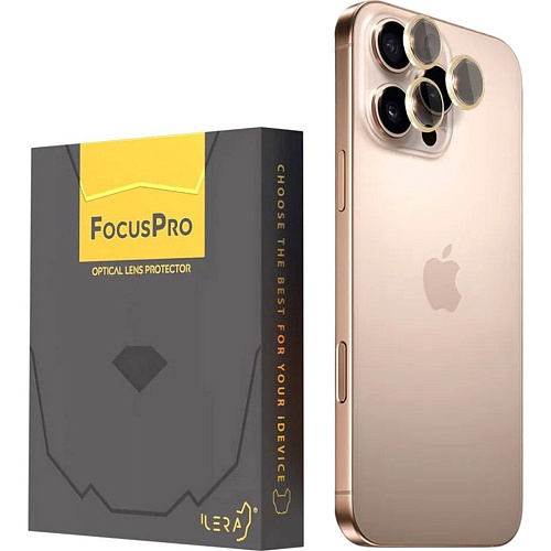 Защитное стекло на камеру iLera FocusPro Lens для Apple iPhone 16 Pro/16 Pro Max Golden Titanium (iLFPGT16PR)