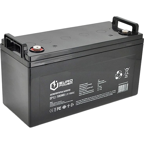 Аккумулятор Europower AGM 12V (12V/100Ah/1200Wh) (EP12-100M8)