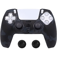 Чехол на геймпад Silicone Case для Sony DualSense Black Camouflage