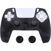 Чехол на геймпад Silicone Case для Sony DualSense Black Camouflage