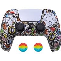 Чехол на геймпад Silicone Case для Sony DualSense Graffiti F Чехол на геймпад Silicone Case для Sony DualSense Graffiti F