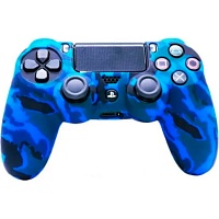 Чехол на геймпад Silicone Case для Sony DualShock 4 Blue Camouflage
