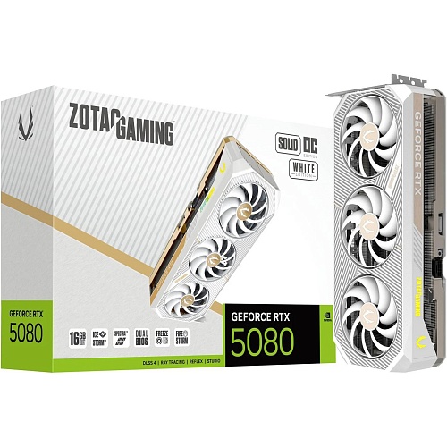 Видеокарта Zotac GAMING GeForce RTX 5080 SOLID OC 16GB White Edition (ZT-B50800Q-10P) EU