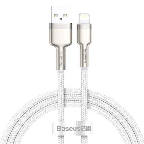 Кабель Baseus Cafule Metal USB to Lightning 1м White (CALJK-A02)