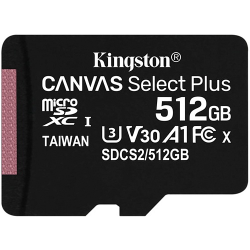 Карта памяти Kingston microSDXC Canvas Select Plus 512GB Class 10 UHS-I (SDCS2/512GBSP)