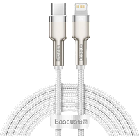 Кабель Baseus Cafule Metal USB-C to Lightning PD 20W 2m White (CATLJK-B02)