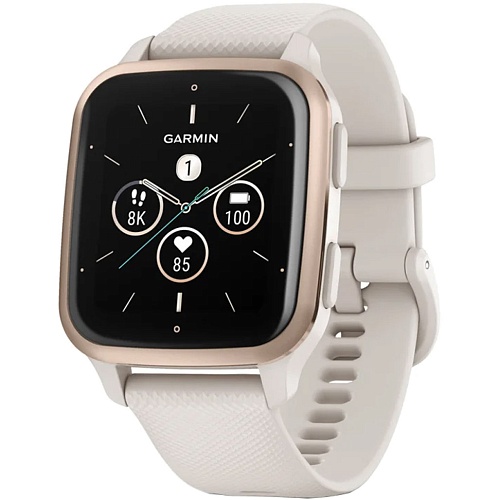 Смарт-часы Garmin Venu Sq 2 Music Edition Peach Gold Aluminium Bezel with Ivory Case and Silicone Band (010-02700-11)
