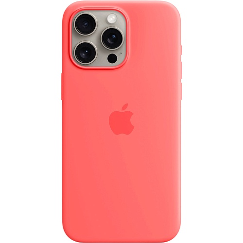 Чехол Silicone Case with MagSafe для Apple iPhone 15 Pro Max Guava AAA