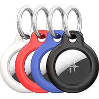 Комплект чехлов для поисковой метки Apple AirTag Dux Ducis PC Secure Holder with Key Ring Black/White/Blue/Red